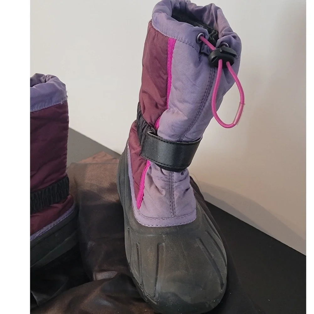 Sorel Kids Cub Winter Snow Boots Purple Magenta Waterproof Size 3 NY1965-562